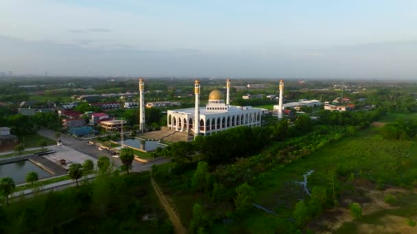 Songkhla Tayland Daki Merkez Cami Nin Havadan Görünüşü Güney Doğu — Stok video
