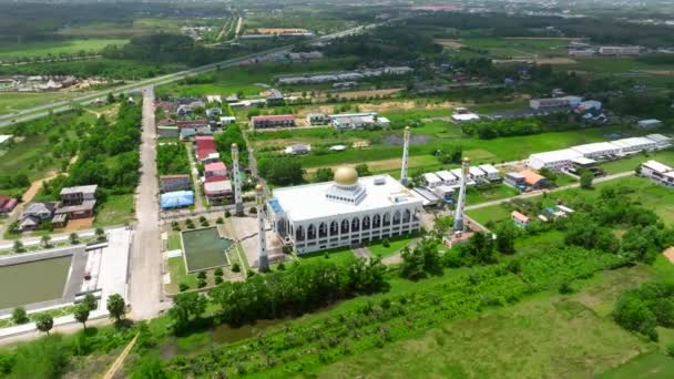 Vista Aérea Mezquita Central Songkhla Tailandia Sureste Asiático — Vídeo de stock