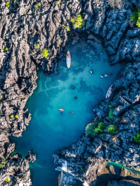 Prasat Hin Pun Yod gizli plajı Satun, Tayland, Güney Doğu Asya