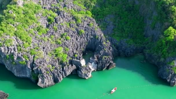 Prasat Hin Pun Yod Playa Secreta Satun Tailandia Sudeste Asiático — Vídeo de stock