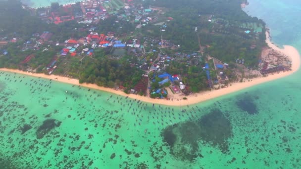 Aerial View Sunrise Beach Koh Lipe Satun Thailand South East — Vídeo de stock
