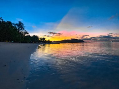Sunset view of Pattaya Beach in Koh Lipe, Satun, Thailand, south east asia