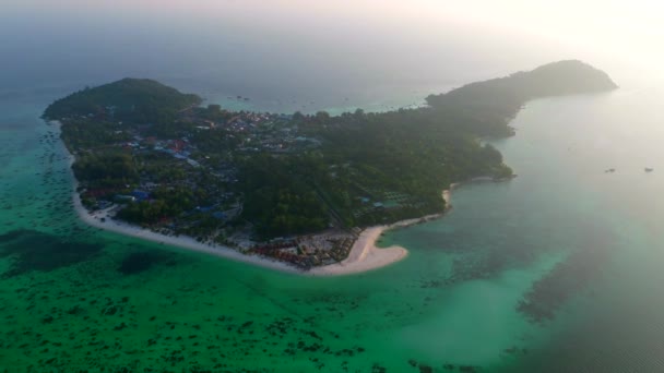 Aerial View North Point Beach Koh Lipe Satun Thailand South — Stock video