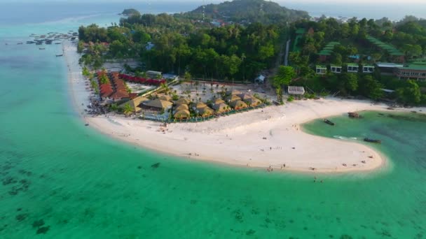 Aerial View North Point Beach Koh Lipe Satun Thailand South — Video Stock