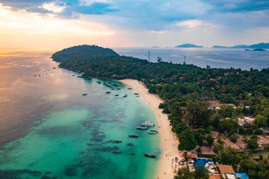 Aerial view of Pattaya Beach in Koh Lipe, Satun, Thailand, south east asia