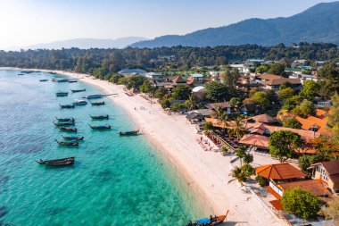 Aerial view of Pattaya Beach in Koh Lipe, Satun, Thailand, south east asia