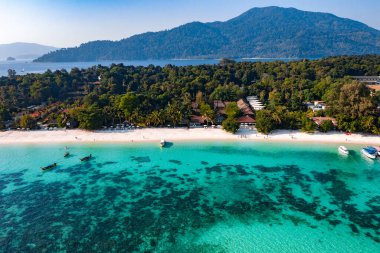 Aerial view of Pattaya Beach in Koh Lipe, Satun, Thailand, south east asia