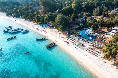 Aerial view of Pattaya Beach in Koh Lipe, Satun, Thailand, south east asia