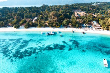 Aerial view of Pattaya Beach in Koh Lipe, Satun, Thailand, south east asia