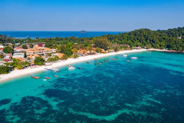Aerial view of Pattaya Beach in Koh Lipe, Satun, Thailand, south east asia