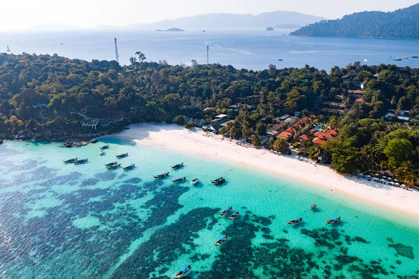 Aerial view of Pattaya Beach in Koh Lipe, Satun, Thailand, south east asia