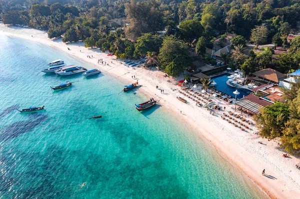 Aerial view of Pattaya Beach in Koh Lipe, Satun, Thailand, south east asia