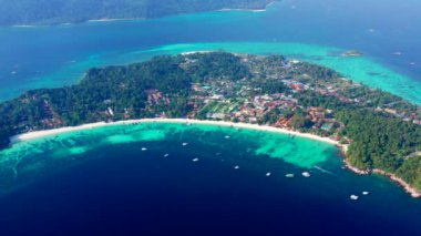 Aerial view of Pattaya Beach in Koh Lipe, Satun, Thailand, south east asia