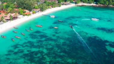 Aerial view of Pattaya Beach in Koh Lipe, Satun, Thailand, south east asia