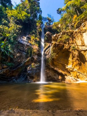 Mork Fa or Mok Fa Waterfall in Mae Taeng District, Chiang Mai, Thailand. High quality photo