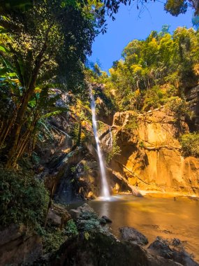 Mork Fa or Mok Fa Waterfall in Mae Taeng District, Chiang Mai, Thailand. High quality photo