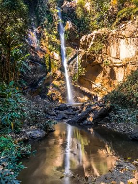 Mork Fa or Mok Fa Waterfall in Mae Taeng District, Chiang Mai, Thailand. High quality photo