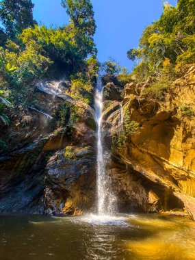 Mork Fa or Mok Fa Waterfall in Mae Taeng District, Chiang Mai, Thailand. High quality photo