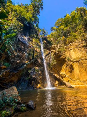 Mork Fa or Mok Fa Waterfall in Mae Taeng District, Chiang Mai, Thailand. High quality photo