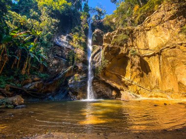 Mork Fa or Mok Fa Waterfall in Mae Taeng District, Chiang Mai, Thailand. High quality photo