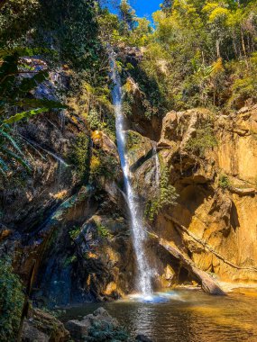 Mork Fa or Mok Fa Waterfall in Mae Taeng District, Chiang Mai, Thailand. High quality photo