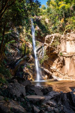 Mork Fa or Mok Fa Waterfall in Mae Taeng District, Chiang Mai, Thailand. High quality photo