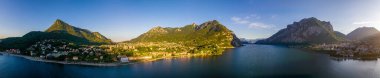Aerial view of Malgrate Lecco, Lake Como, Italy, Europe
