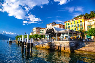 Street view of Bellagio village in Lake Como, in Italy, Europe.