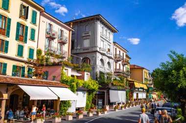 Street view of Bellagio village in Lake Como, in Italy, Europe.