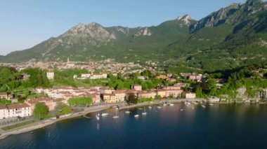 Aerial view of Malgrate Lecco, Lake Como, Italy, Europe