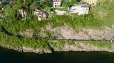 Aerial view of Malgrate Lecco, Lake Como, Italy, Europe