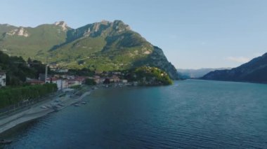 Aerial view of Malgrate Lecco, Lake Como, Italy, Europe