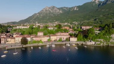 Aerial view of Malgrate Lecco, Lake Como, Italy, Europe