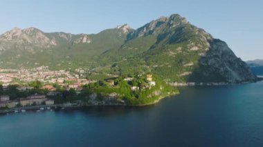 Aerial view of Malgrate Lecco, Lake Como, Italy, Europe