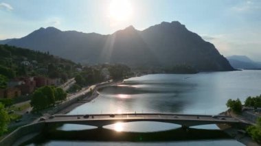 Aerial view of Malgrate Lecco, Lake Como, Italy, Europe