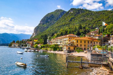 Street view of Menaggio town in lake Como, Lombardy, northern Italy. High quality photo