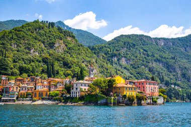 Street view of Varenna town in Como lake in the Province of Lecco in the Italian region Lombardy. High quality photo