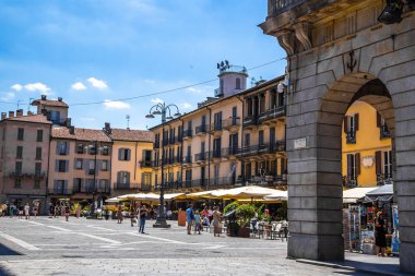 Street and lake views of Como city at the southern tip of Lake Como in northern Italy. High quality photo