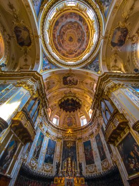 Cathedral Duomo of Bergamo or Cattedrale Duomo di Bergamo e Battistero in Lombardy, Italy. High quality photo