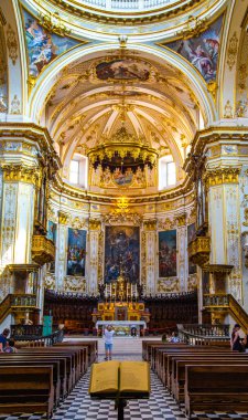 Cathedral Duomo of Bergamo or Cattedrale Duomo di Bergamo e Battistero in Lombardy, Italy. High quality photo