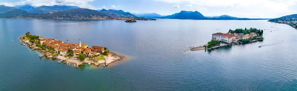 Aerial View Isola Superiore Isola Dei Pescatori Island Fishermen Borromean — Foto de Stock