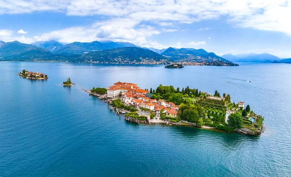 Aerial View Isola Bella Isole Borromee Archipelago Lake Maggiore Italy — Foto de Stock