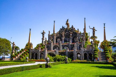 Italian style baroque Garden on Isola Bella, in isole borromee islands in lake Maggiore, Italy, Europe