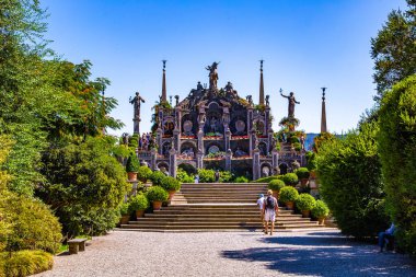 Italian style baroque Garden on Isola Bella, in isole borromee islands in lake Maggiore, Italy, Europe