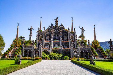 Italian style baroque Garden on Isola Bella, in isole borromee islands in lake Maggiore, Italy, Europe