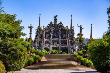 Italian style baroque Garden on Isola Bella, in isole borromee islands in lake Maggiore, Italy, Europe