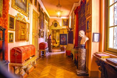 Palazzo Borromeo, Palace Interior view in Isola Bella, Isole Borromee archipelago, Lake Maggiore, Italy, Europe