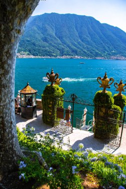 View of Villa del Balbianello overlooking Lake Como in Lenno, Lombardy, Italy. High quality photo