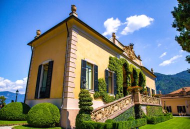 View of Villa del Balbianello overlooking Lake Como in Lenno, Lombardy, Italy. High quality photo