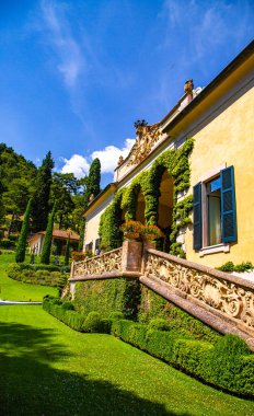 View of Villa del Balbianello overlooking Lake Como in Lenno, Lombardy, Italy. High quality photo